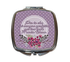 Specchietto quadrato da borsetta Purple