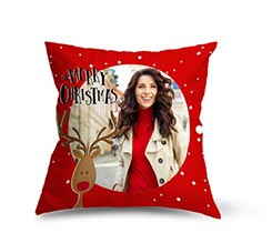 Cuscino in Tessuto Scamosciato Renna merry christmas