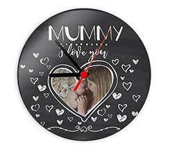 Orologio tondo in vetro Mummy