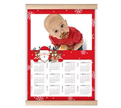 Calendario su Arazzo Babbo Natale Renna