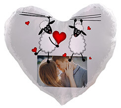 Cuscino cuore in Raso Sweet sheep