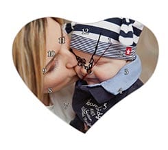 Orologio Cuore Legno 36x30 Quadrante bianco