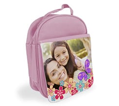 Borsa pranzo rosa Flowers and butterfly