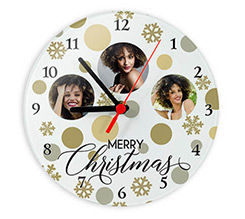 Orologio tondo in vetro Palle di Natale