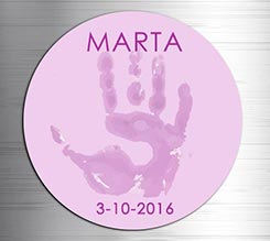 Calamita tonda Impronta rosa