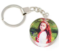 Portachiavi tondo in cristallo