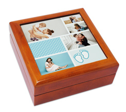 Portagioie in legno Collage bimbo