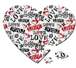 Puzzle cuore A3 Love in caos