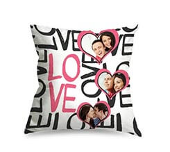 Cuscino in Tessuto Scamosciato Love words