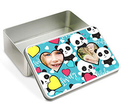 Scatola di latta rettangolare Panda