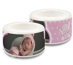 Portacandela in ceramica Elefantino rosa