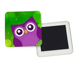 Magnete quadrato da frigo Gufetto viola