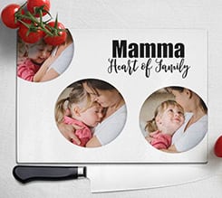 Tagliere in vetro Collage mum