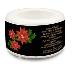 Portacandela in ceramica Stelle di Natale