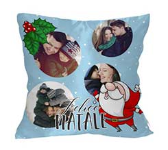 Cuscino classico Natale celeste