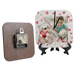 Orologio in legno smussato Sweet teddy bear