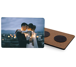 calamita rettangolare in legno grande personalizzata con foto di sposi per matrimonio