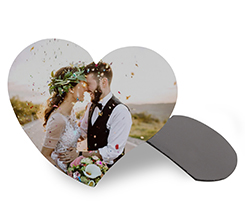 calamita personalizzata matrimonio a forma di cuore con foto