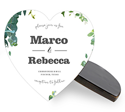 partecipazioni matrimonio calamita cuore in legno