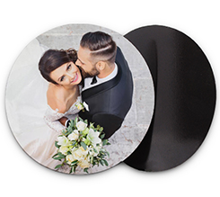 calamita per matrimonio rotonda grande personalizzata con foto