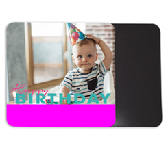 Calamita Quadrata grande con foto e grafica per compleanno