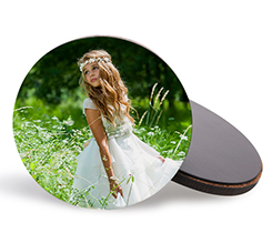 Calamita Prima comunione in legno tonda