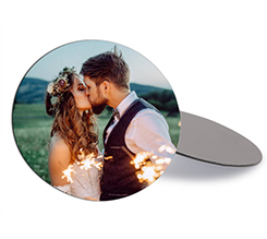 calamita rotonda per matrimonio personalizzata con foto