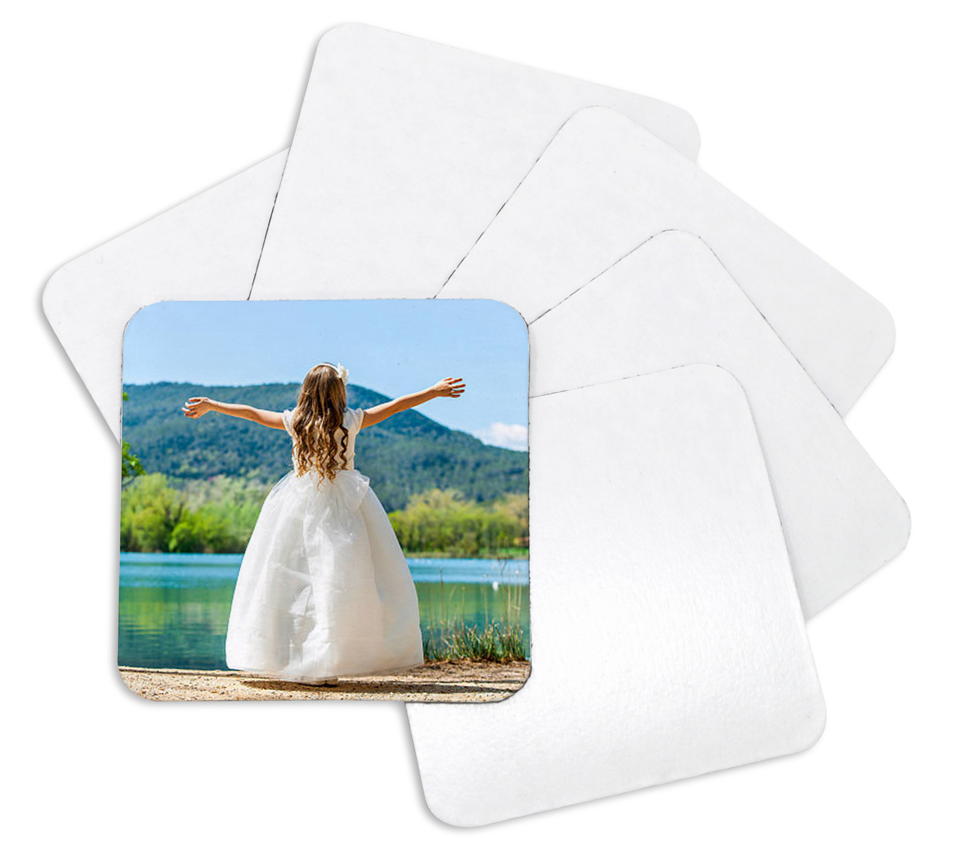 Pack da 6 calamite per Prima Comunione quadrate con foto