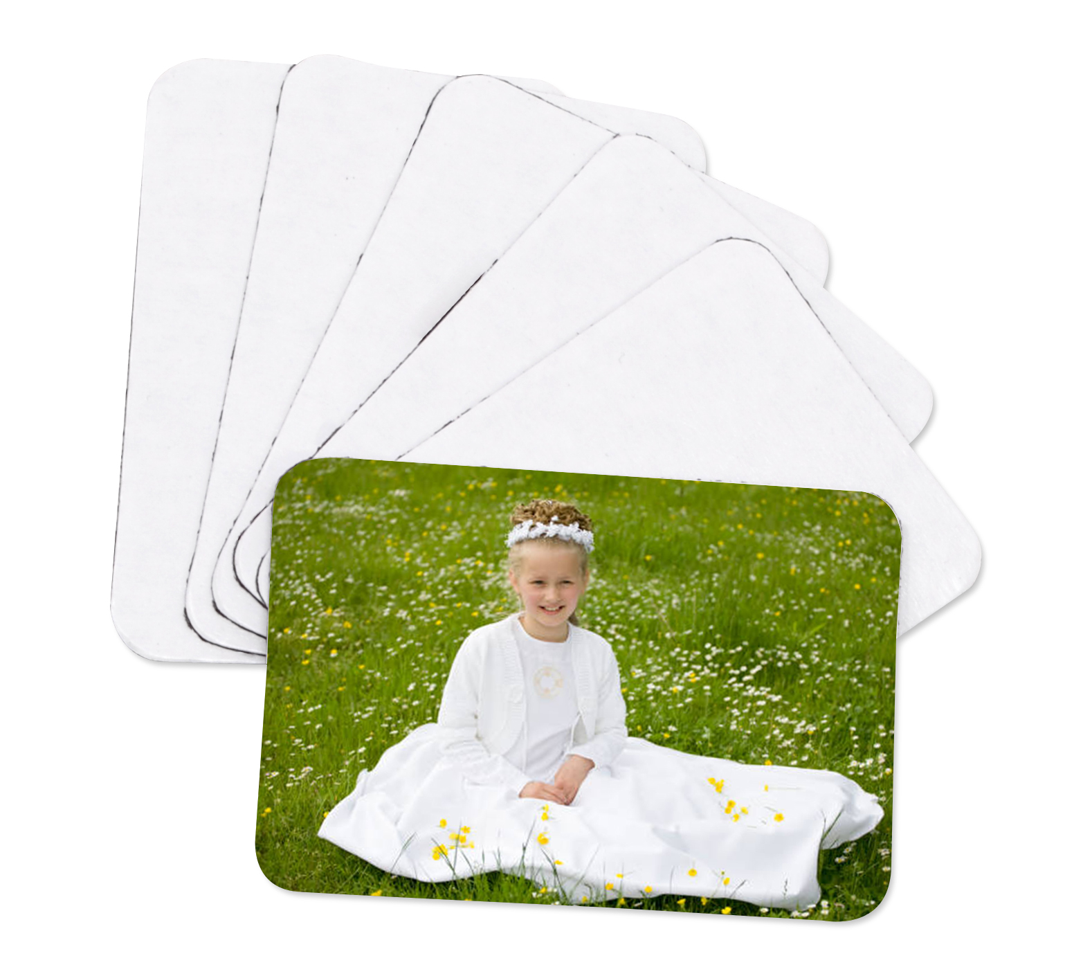 Pack da 6 calamite Prima comunione rettangolari con foto