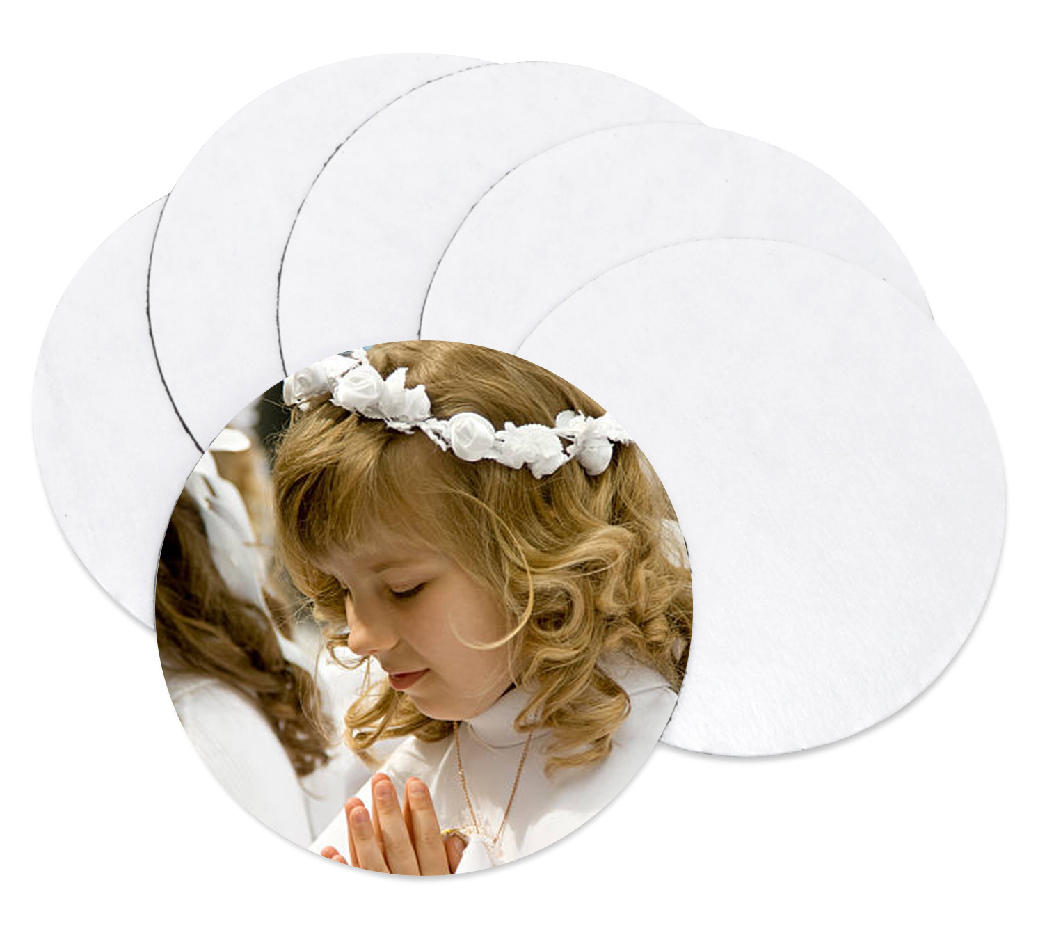 Pack da 6 calamite per prima comunione tonde