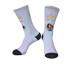Calzini donna con grafica unicorno e foto