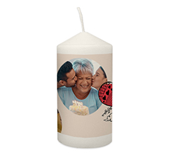 candela personalizzata con grafica per compleanno