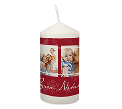 Candela personalizzata Natale 4 riquadri