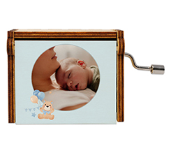 Carillon in legno Nascita bimbo Orsetto celeste