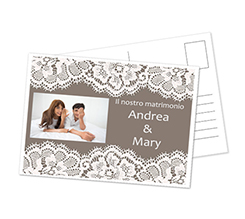 cartolina personalizzata da utilizzare come partecipazione per matrimonio