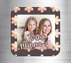 Calamita quadrata in masonite Ti amo mamma