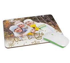 Tappetino Mouse in Legno Rettangolare White Christmas