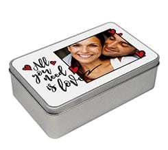 Scatola di latta rettangolare Need love