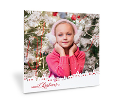 Stampa su forex grafica Merry Christmas bianco personalizzabile