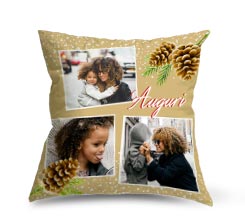 Cuscino in Tessuto Scamosciato Pigne natalizie