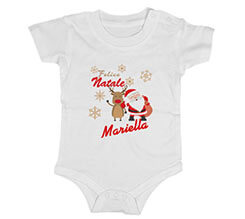 Body neonato cotone Babbo e renna