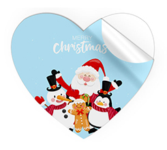 Adesivi cuore grandi christmas family