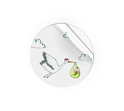 Adesivi rotondi piccoli cicogna