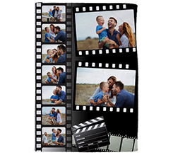 Coperta in pile 220 x 150 cm con grafica collage cinema