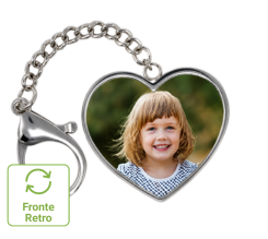 ciondolo per borsa cuore stampa fronte retro