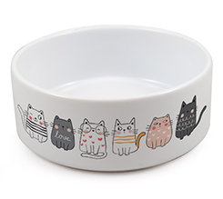 ciotola per gatti personalizzata con grafica con gattini stilizzati