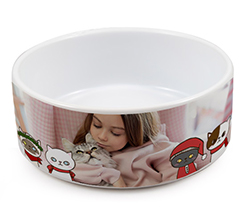 ciotola personalizzata per gatti con foto e grafica natalizia