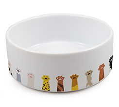 ciotola per gatti stampata con grafica con zampette