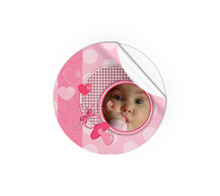 Adesivo personalizzato rotondo Rosa baby