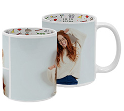 Tazza buon compleanno per lei con grafica collage